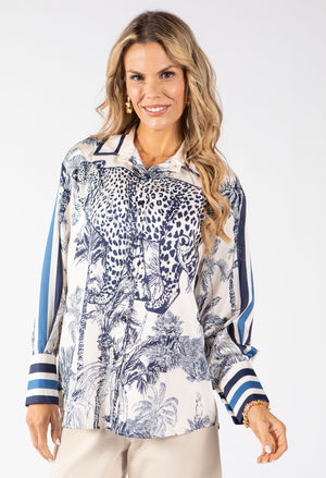 Satin Touch Animal Print Blouse