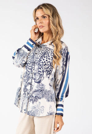 Satin Touch Animal Print Blouse