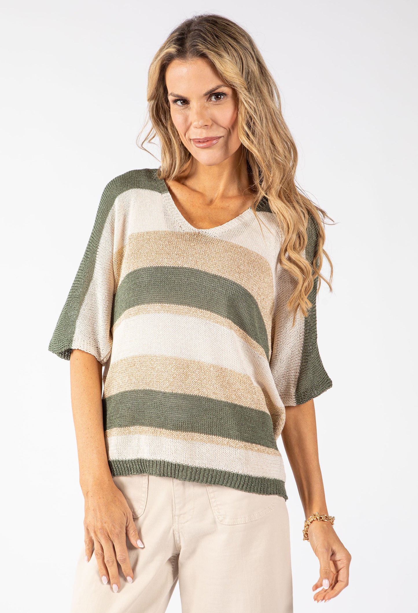 Striped Lurex Knit Jumper