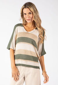 Striped Lurex Knit Jumper