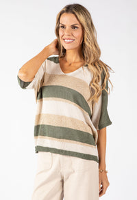 Striped Lurex Knit Jumper