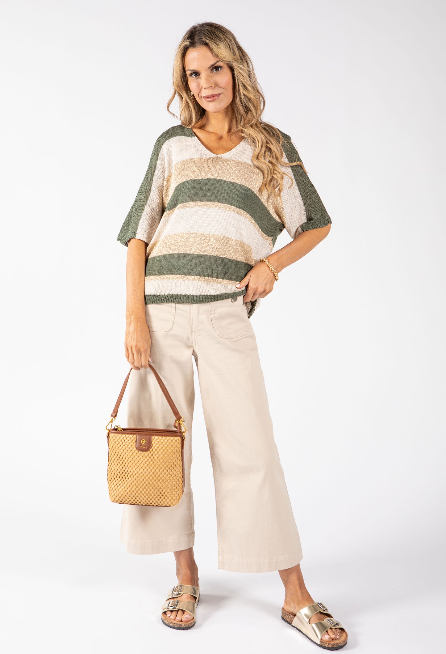 Striped Lurex Knit Jumper
