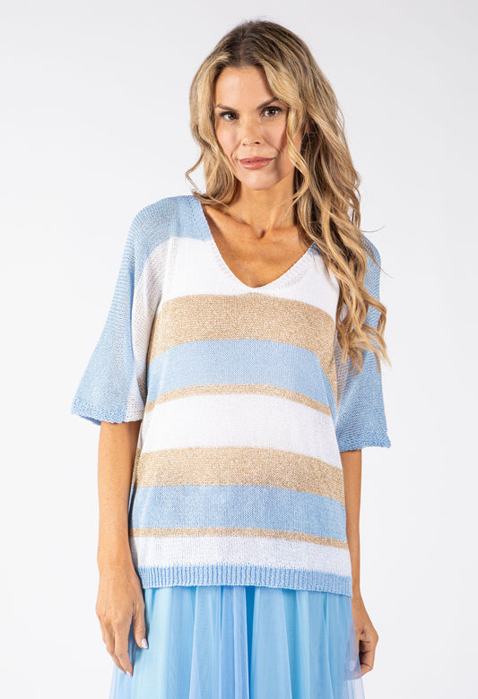 Striped Lurex Knit Jumper