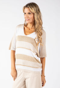 Striped Lurex Knit Jumper