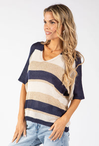 Striped Lurex Knit Jumper