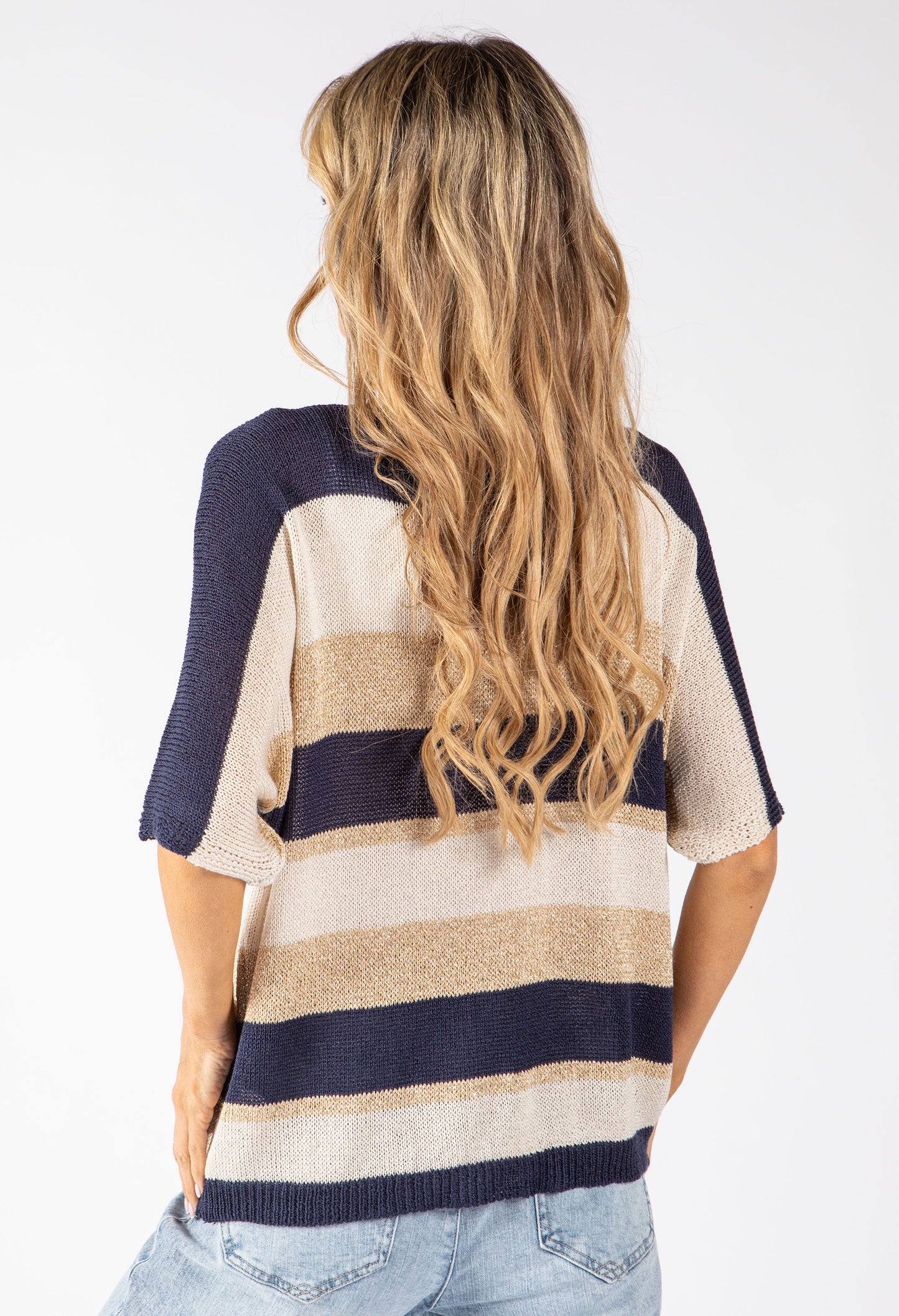 Striped Lurex Knit Jumper