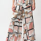 Wide-leg Abstract Trousers