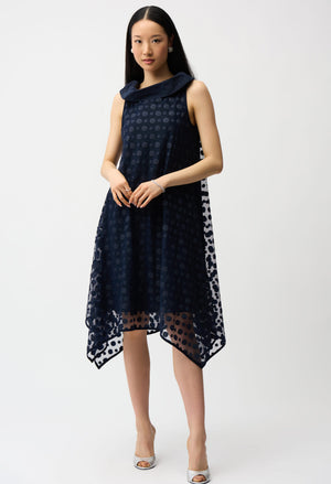 polka dot navy dress