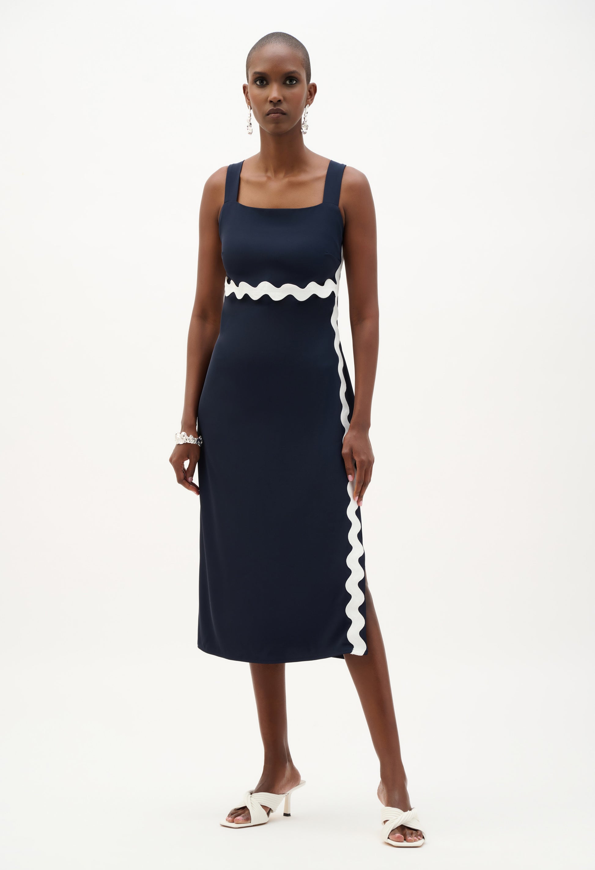 navy midi dress
