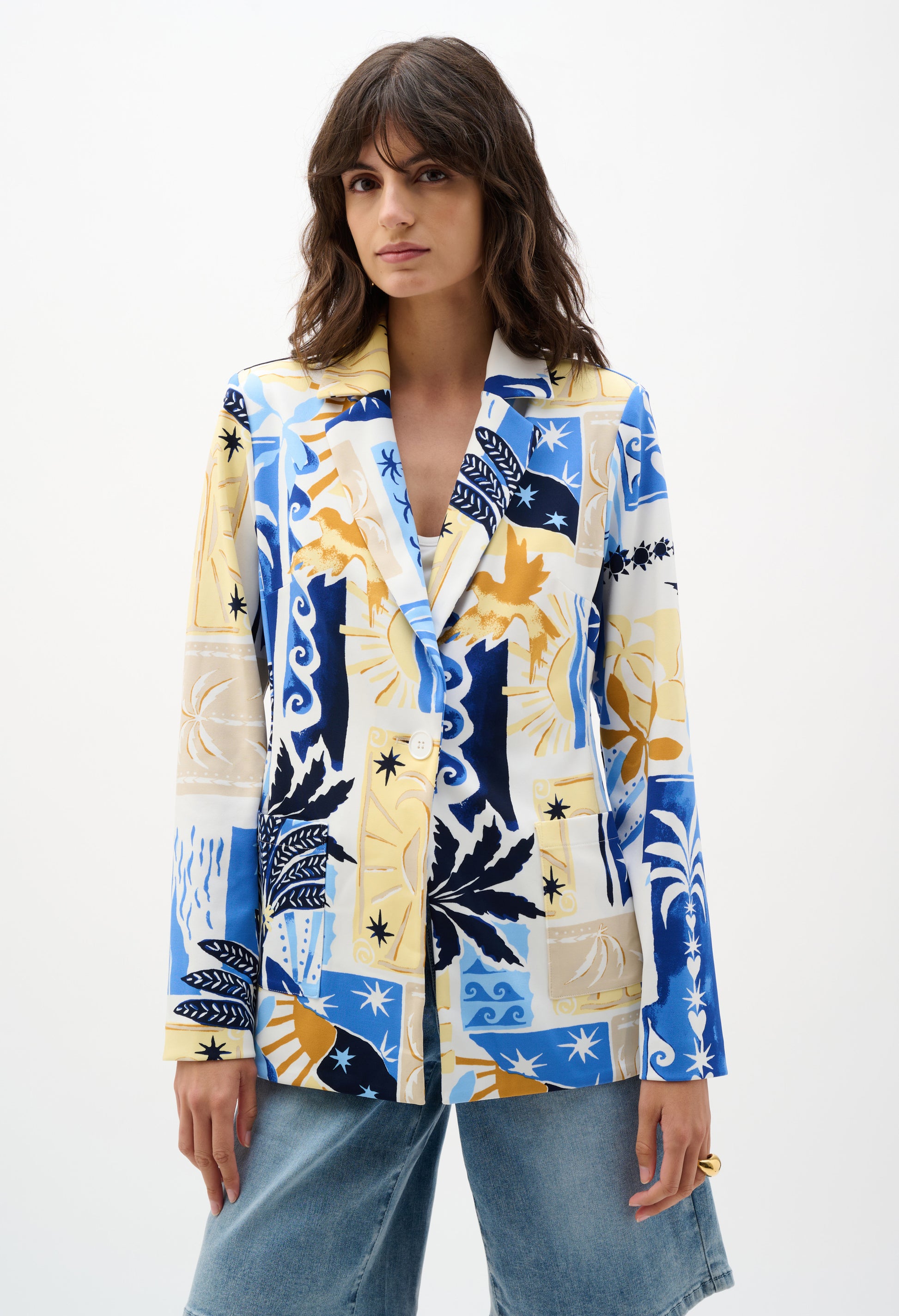 printed blazer