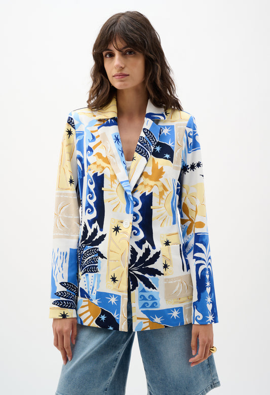 printed blazer