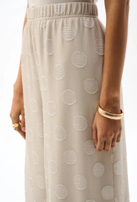 Chiffon Jacquard Dot Print Wide Trousers