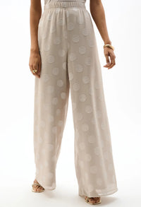 Chiffon Jacquard Dot Print Wide Trousers
