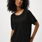 Metallic Knitted T-shirt with Rhinestones
