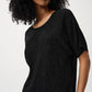 Metallic Knitted T-shirt with Rhinestones