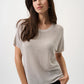 Metallic Knitted T-shirt with Rhinestones