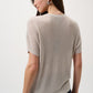 Metallic Knitted T-shirt with Rhinestones
