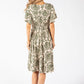 Vine Print Midi Dress