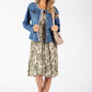 Vine Print Midi Dress