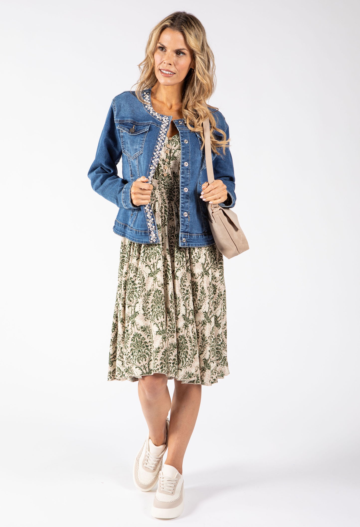 Vine Print Midi Dress