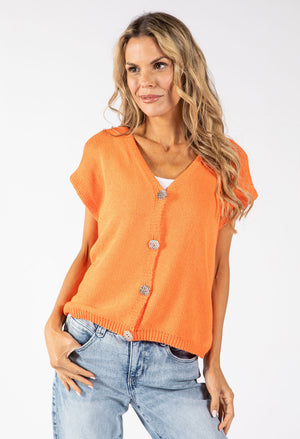 Gold Button Knitted Vest