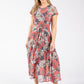 Floral Mesh Midi Dress