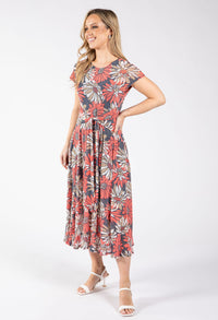 Floral Mesh Midi Dress