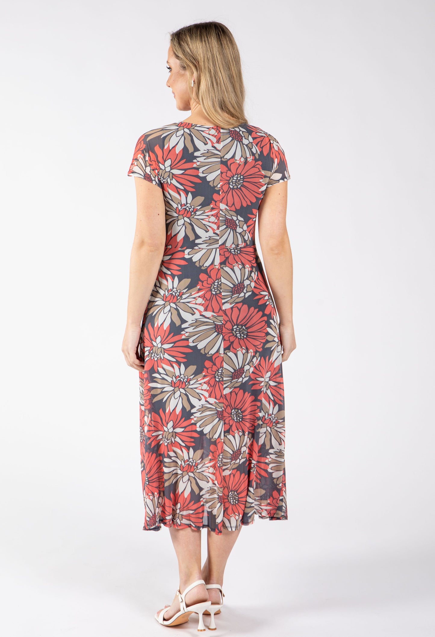 Floral Mesh Midi Dress