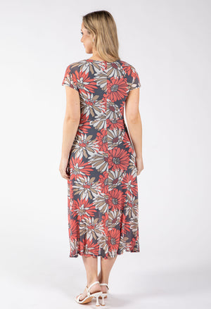Floral Mesh Midi Dress