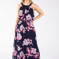 Floral Print Halter Maxi Dress