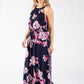 Floral Print Halter Maxi Dress