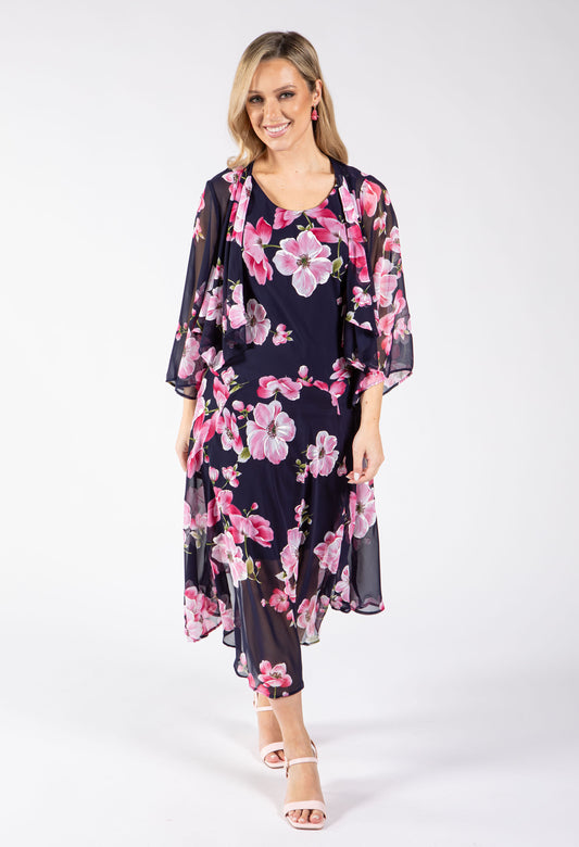 2 Piece Floral Midi Dress