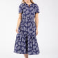 Floral Print Tiered Midi Dress