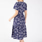 Floral Print Tiered Midi Dress
