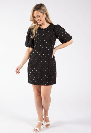 Oriental Style Polka Dot Dress