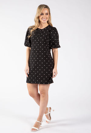 Oriental Style Polka Dot Dress