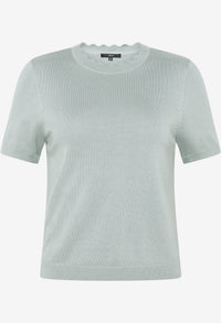 Scalloped Neck Knit Top