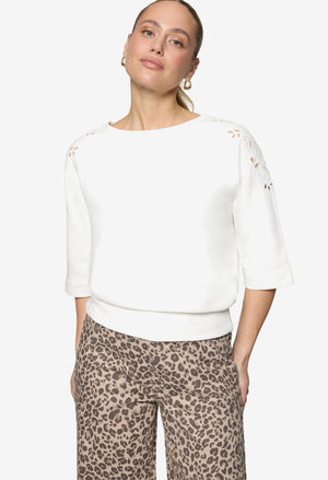 Sweatshirt with lace pattern