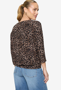 3/4 Sleeve Leopard Print Top