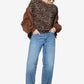 3/4 Sleeve Leopard Print Top