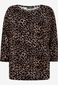 3/4 Sleeve Leopard Print Top