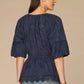 Bubble Sleeve Crochet Peplum Top