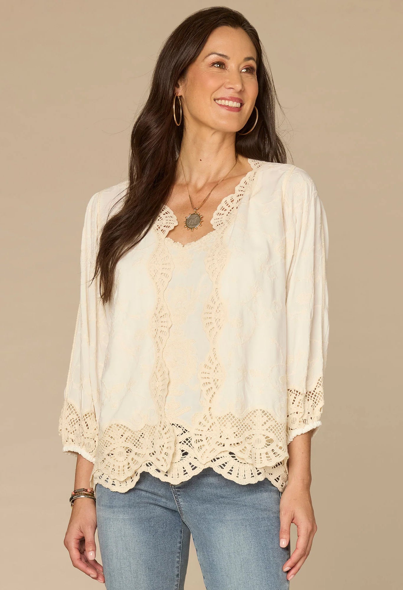 Open Front Crochet Cropped Woven Jacket