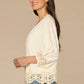 Open Front Crochet Cropped Woven Jacket