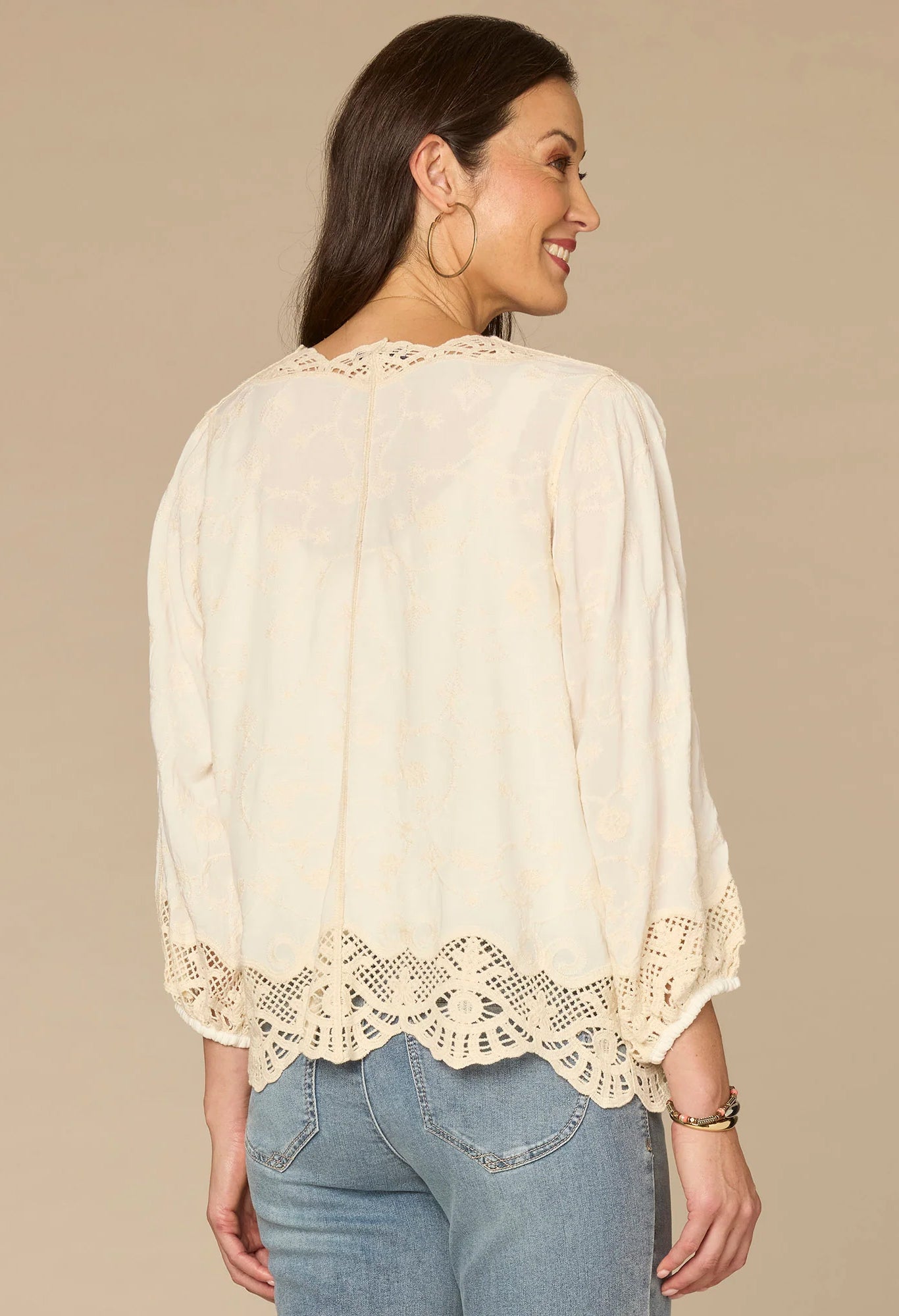 Open Front Crochet Cropped Woven Jacket