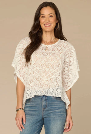 Floral Lace Knit Poncho