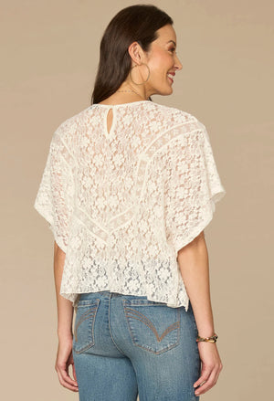 Floral Lace Knit Poncho