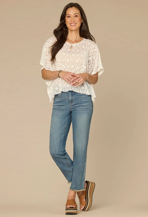 Floral Lace Knit Poncho