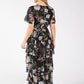 Floral Print Chiffon Maxi Wrap Dress