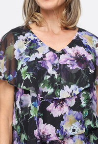 Printed Lurex Chiffon Dress